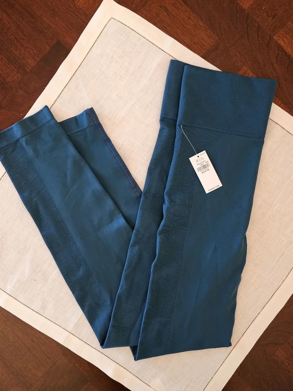 Old Navy Girls Teal Seamless Leggings - High Waist, 7/8 Length XL